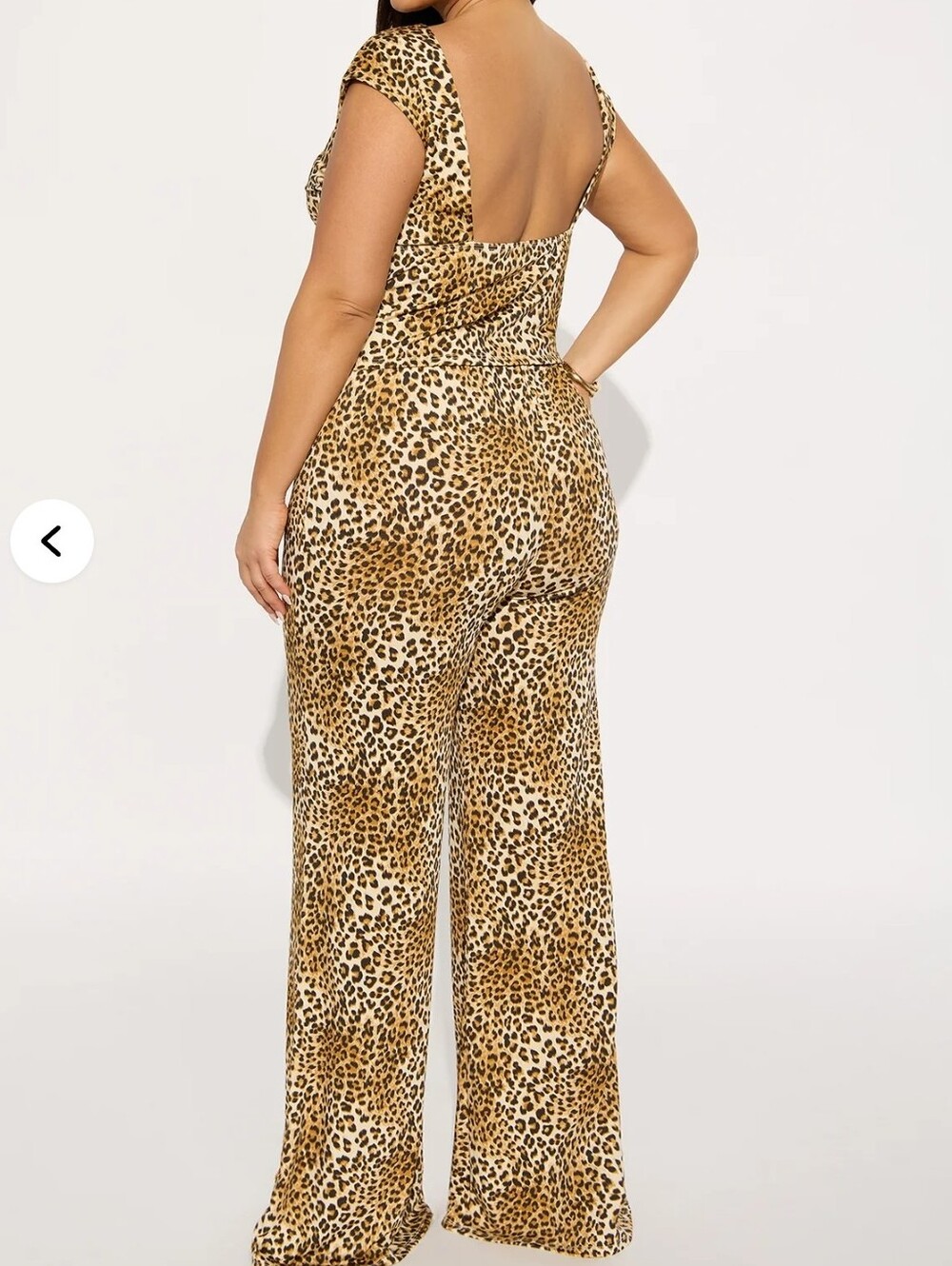 Fashion Nova Leopard Print Wide-Leg Pant Set - Tan